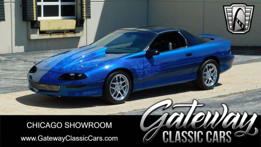 blue with Ghost Flames 1994 Chevrolet Camaro 383 V8