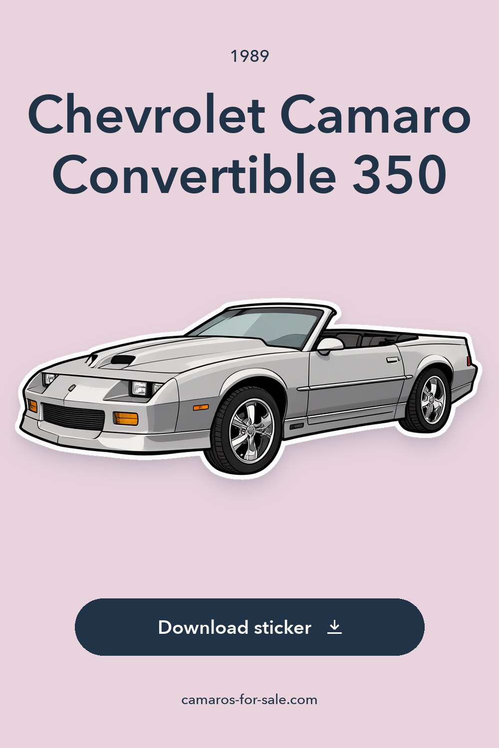 1989 Chevrolet Camaro Convertible 350 sticker preview