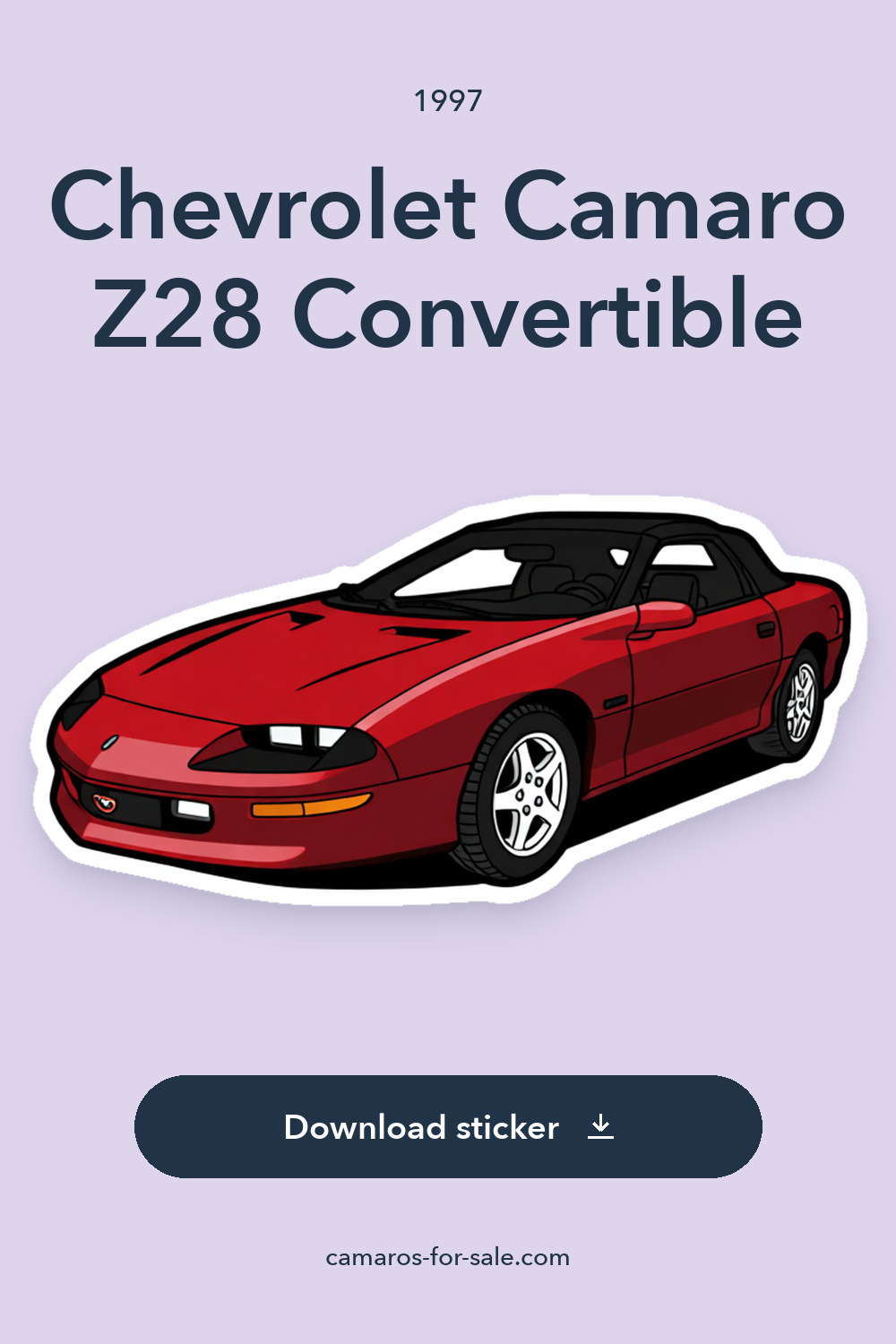 1997 Chevrolet Camaro Z28 Convertible sticker preview