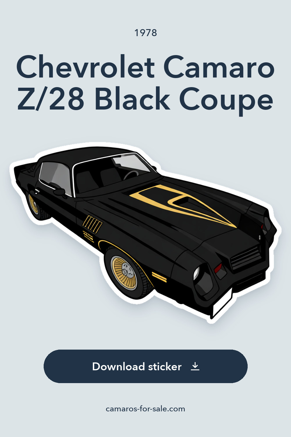 1978 Chevrolet Camaro Z/28 Black Coupe 350ci 4 Speed Manual sticker preview