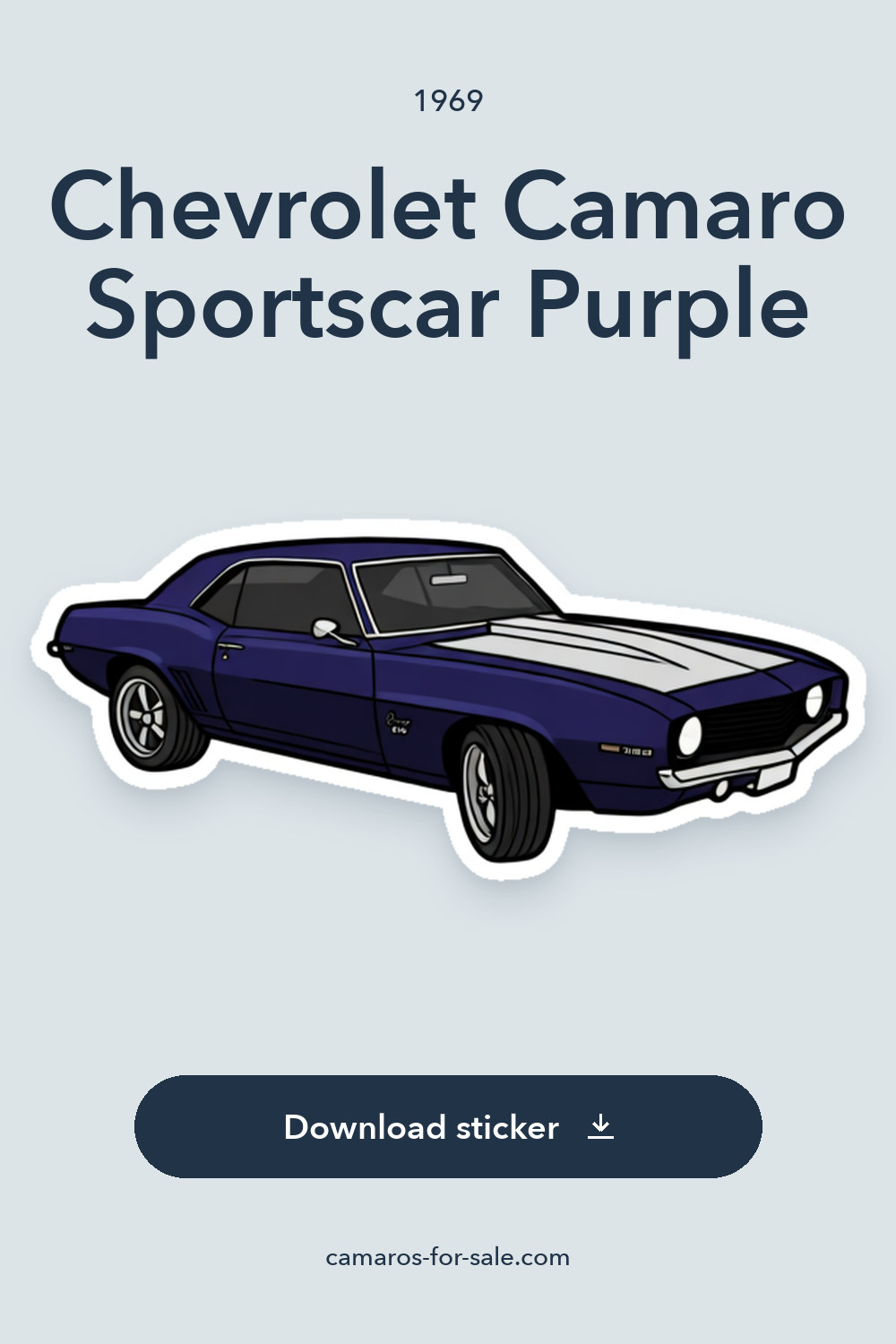 1969 Chevrolet Camaro Sportscar Purple sticker preview