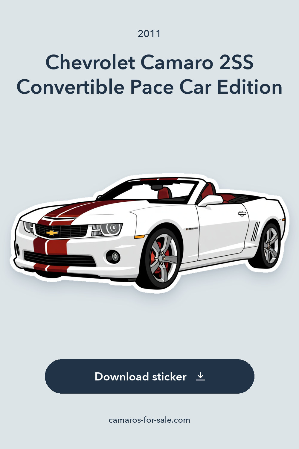 2011 Chevrolet Camaro 2SS Convertible Pace Car Edition sticker preview