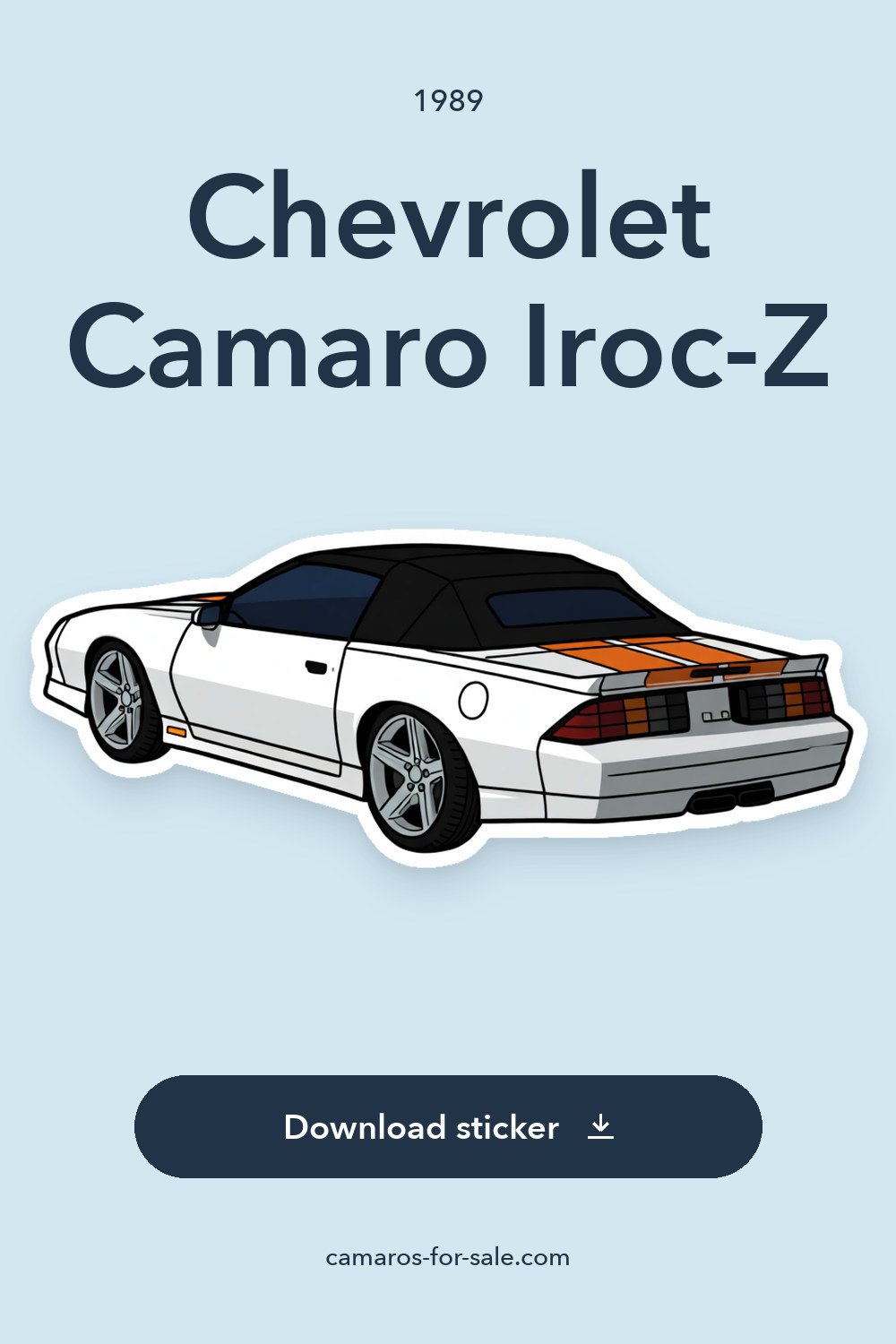 1989 Chevrolet Camaro Iroc-Z sticker preview