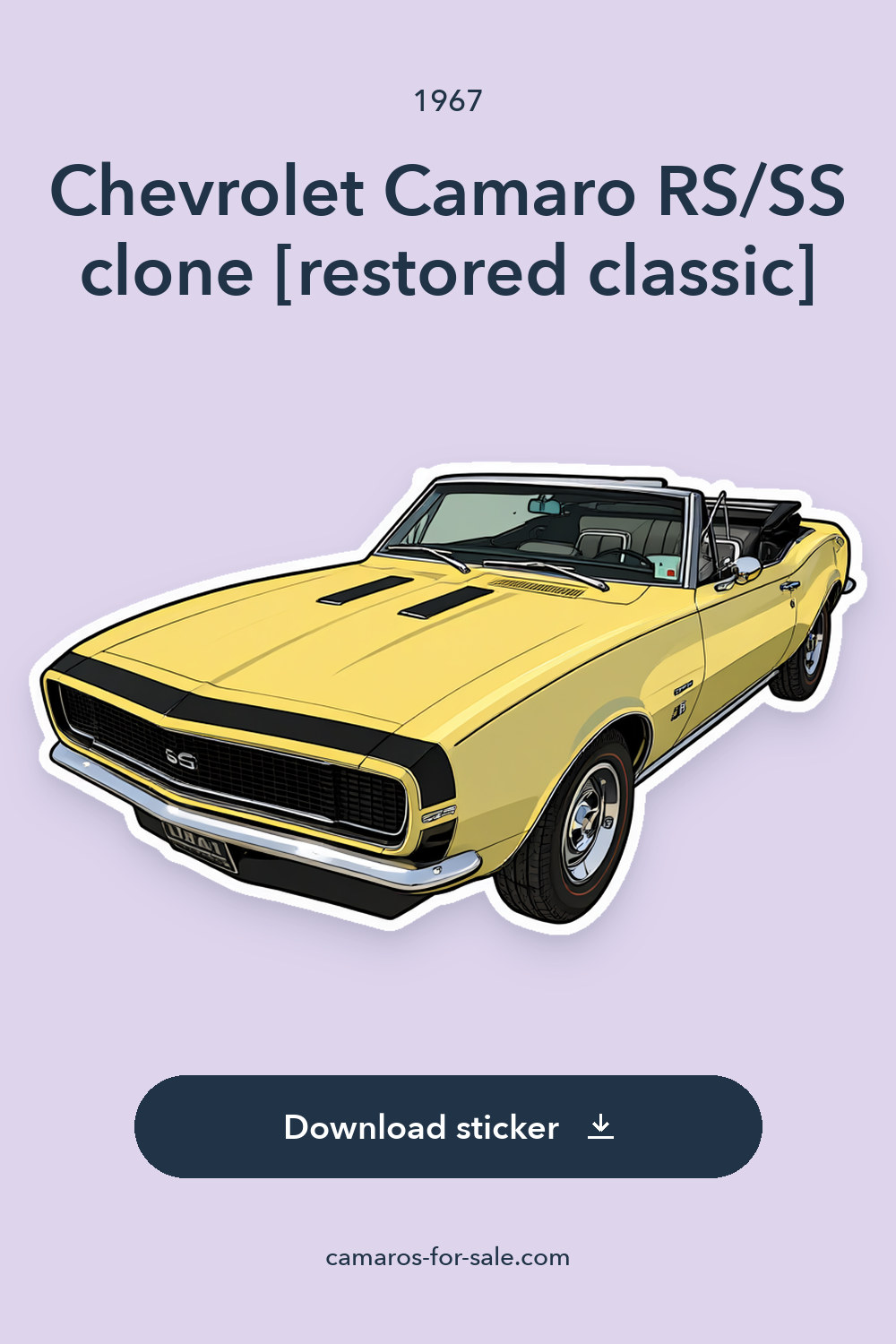 1967 Chevrolet Camaro RS/SS clone [restored classic] sticker preview