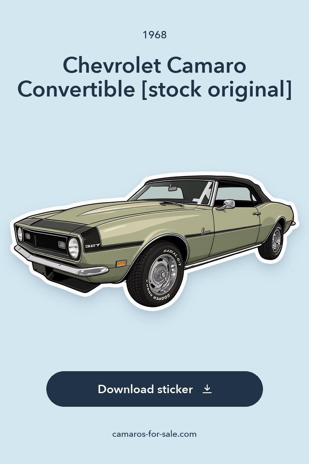1968 Chevrolet Camaro Convertible [stock original] sticker preview